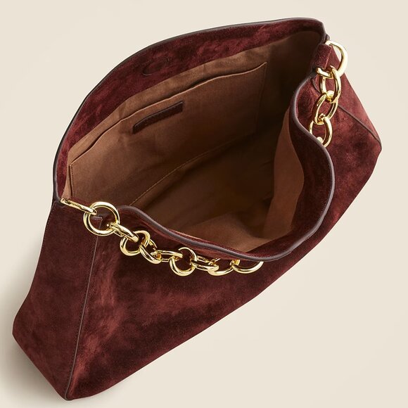 J. Crew Large Berkeley Chainlink Shoulder Bag in Suede - NWT - Picture 2 of 8